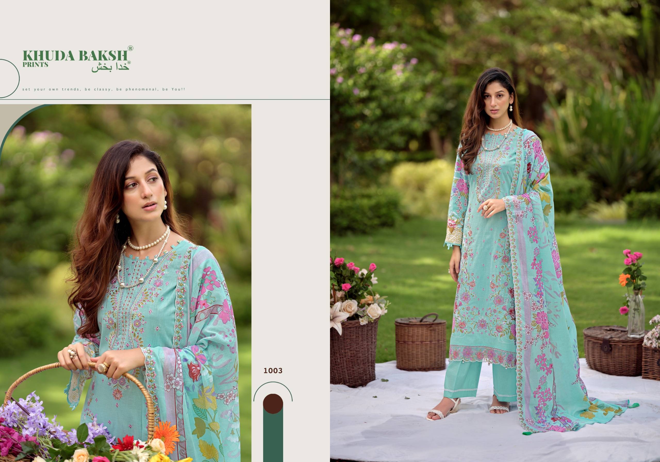 FARAH VOL 2 By KHUDHA BAKSH 1001 To 1010 Series Pakistani Suits casual Wear PURE LAWN Dresses At Wholesale